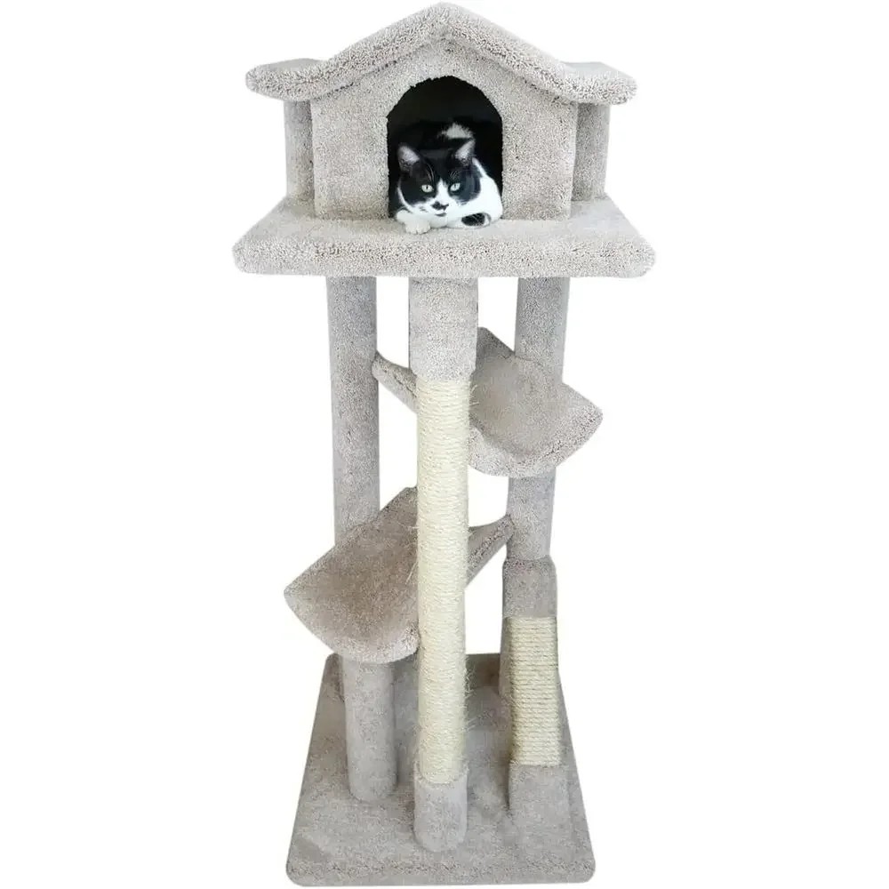 Cat Scratching Post - شجرة قطط كبيرة متعددة المستويات، متينة،