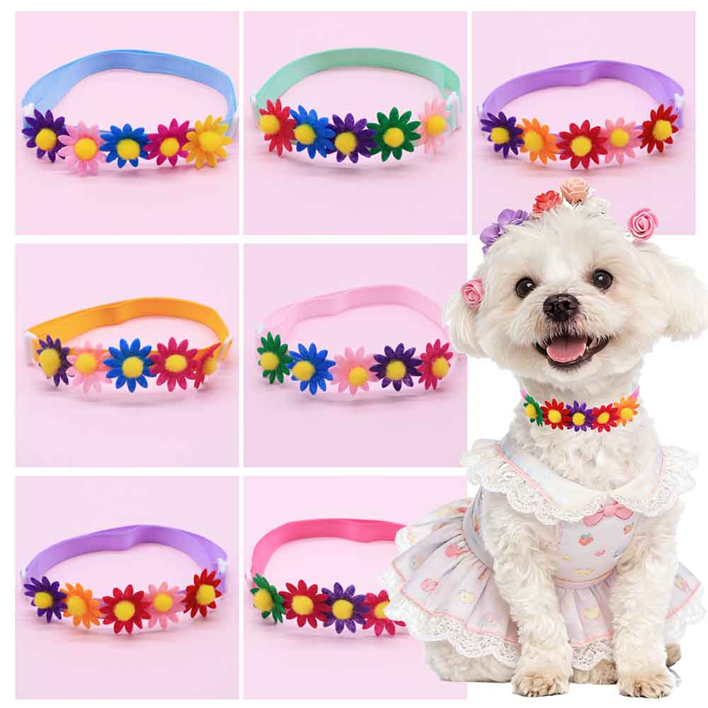 Pet Supplies Hours - 50 قطعة من فيونكات الكلاب الملونة،