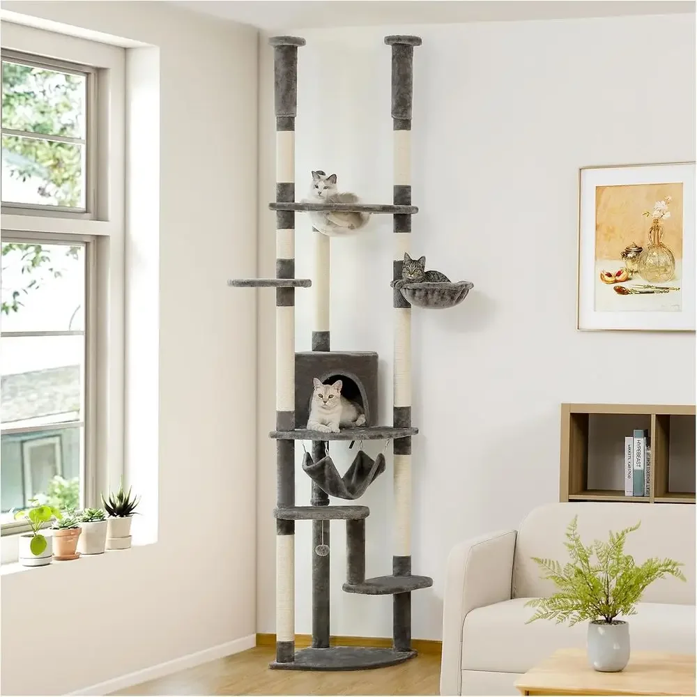 Cat Scratching Post - برج قطط قابل لتعديل الارتفاع: بيت