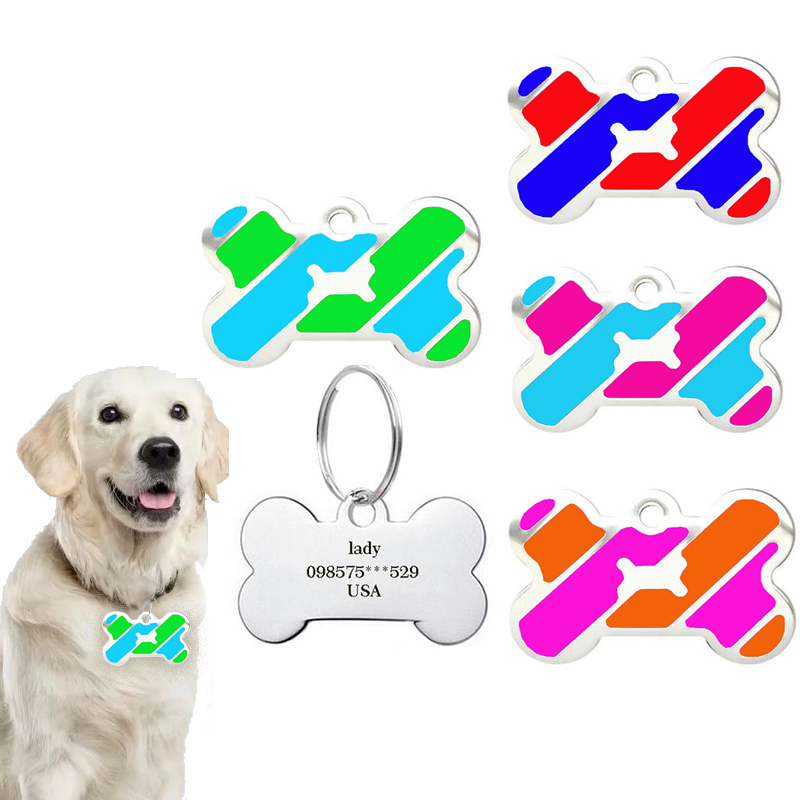 Pet Supplies List - شخصية العظام بطاقة الهوية متعدد الألوان