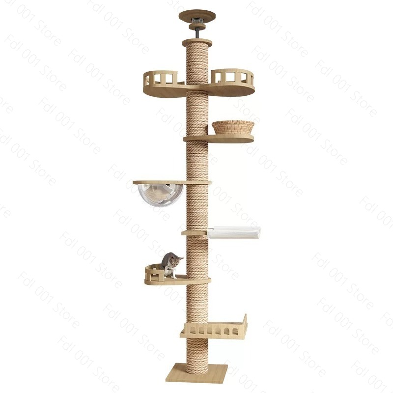 Cat Scratching Post - برج قطط متعدد المستويات قابل للتعديل