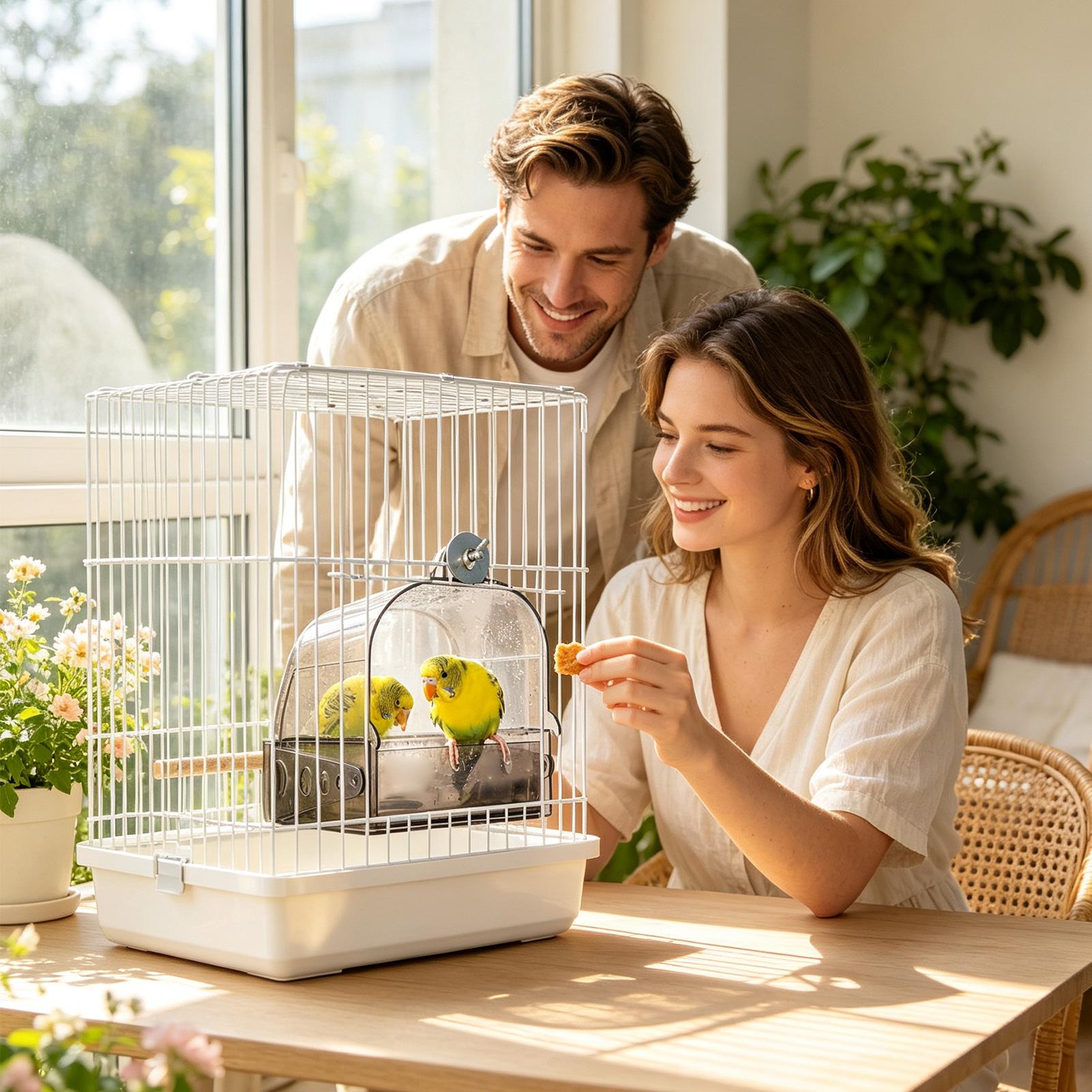 Bird Cage Parrot - حوض استحمام للطيور قابل للفصل وقابل