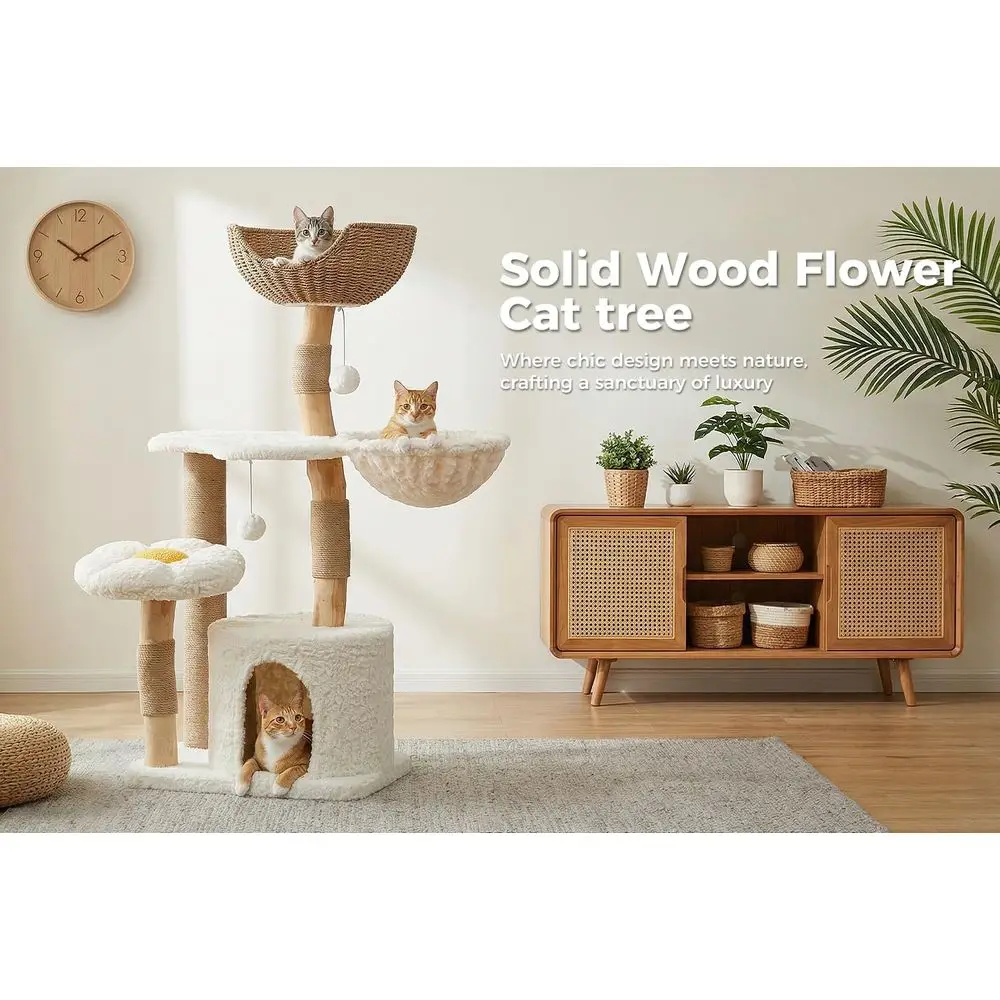 برج قطط خشبي صلب بارتفاع 48.5  - مراجعة Cat Scratching Post وسعره