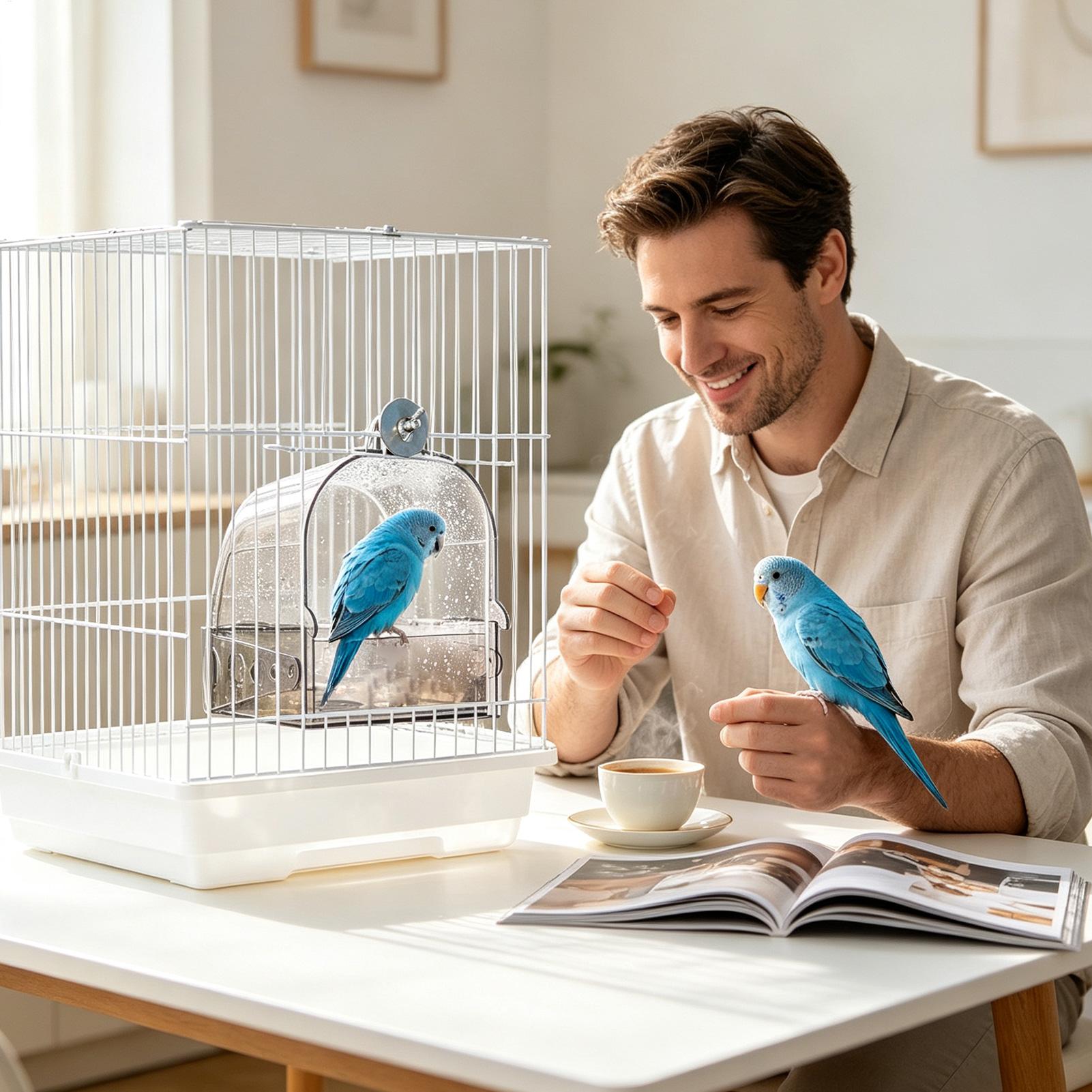 حوض استحمام للطيور قابل للفصل  - مراجعة Bird Cage Parrot وسعره